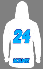White Logo Lightweight Hoodie - back view