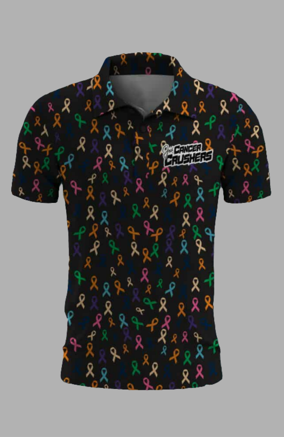 Cancer Crushers Ribbon Polo - Black