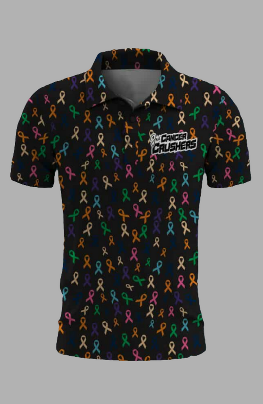 Cancer Crushers Ribbon Polo - Black