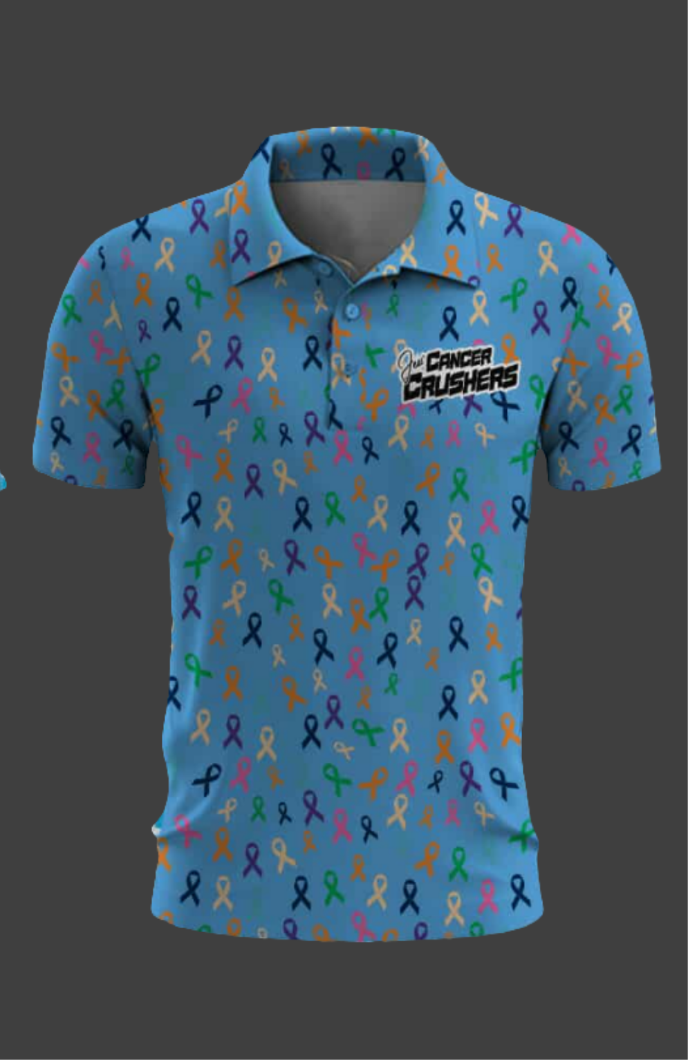 Cancer Crushers Ribbon Polo - Blue