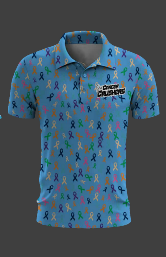 Cancer Crushers Ribbon Polo - Blue