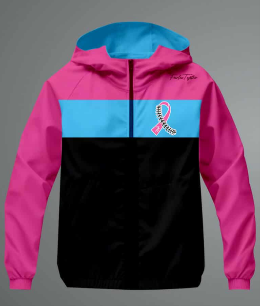 Cancer Crusher Windbreaker/Rain Jacket (Pink)