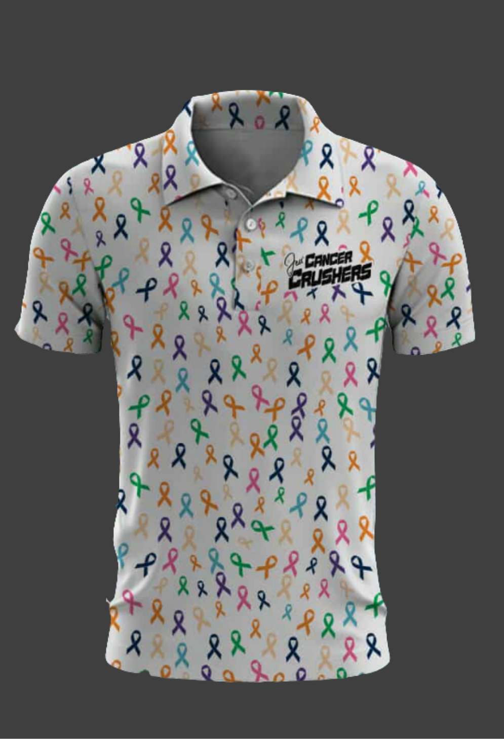 Cancer Crushers Ribbon Polo - White