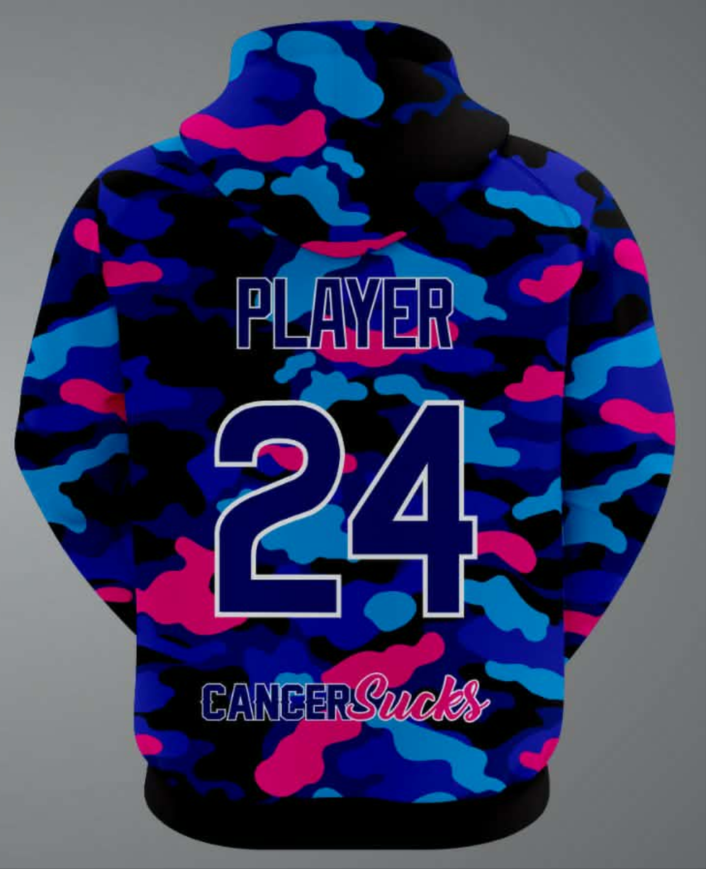 Cancer Crusher Logo Hoodie - Pink/Blue Camo Custom