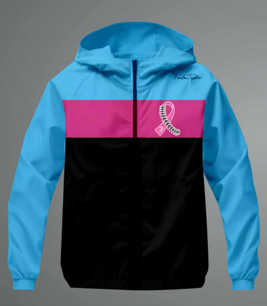 Cancer Crusher Windbreaker/Rain Jacket (Blue)