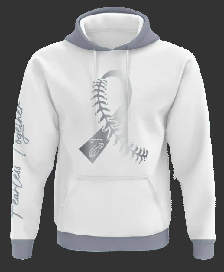 Cancer Crushers Chrome Logo Hoodie - White