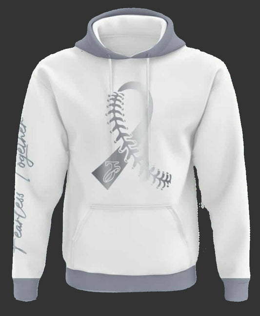 Cancer Crushers Chrome Logo Hoodie - White