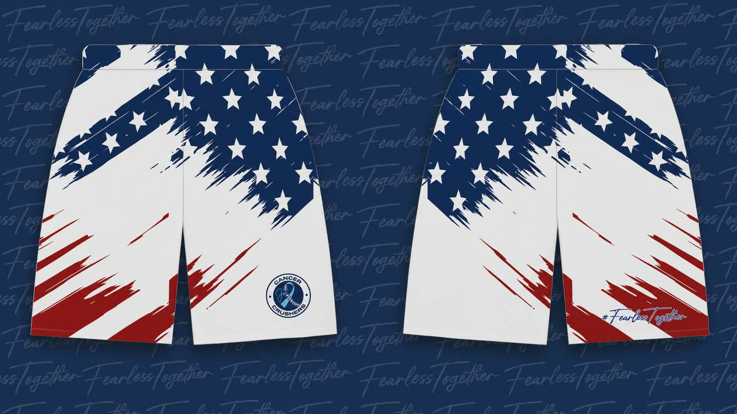 JCC Patriotic Swim Trunks (White)
