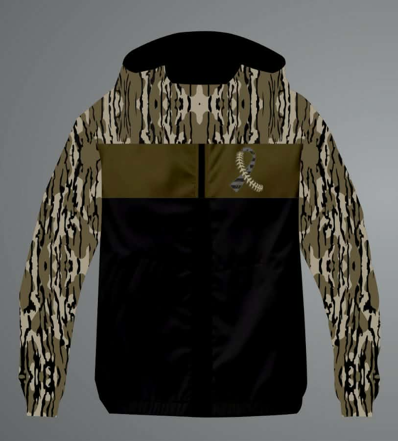 Cancer Crusher Windbreaker/Rain Jacket (Camo Brown)