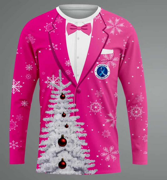 Long Sleeve Jersey - Christmas Crushers - Pink