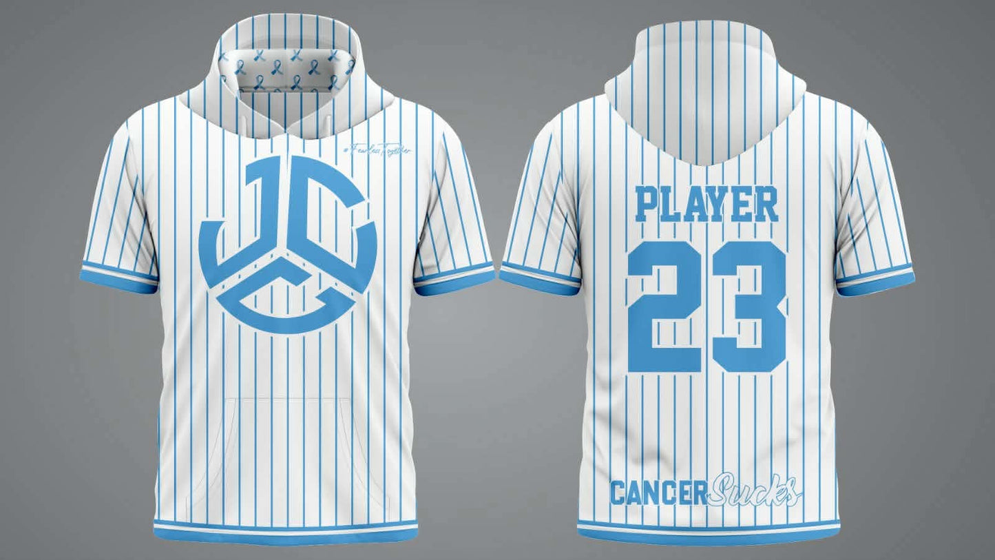 JCC Pinstripe Short Sleeve Hoodie (Various Colors)