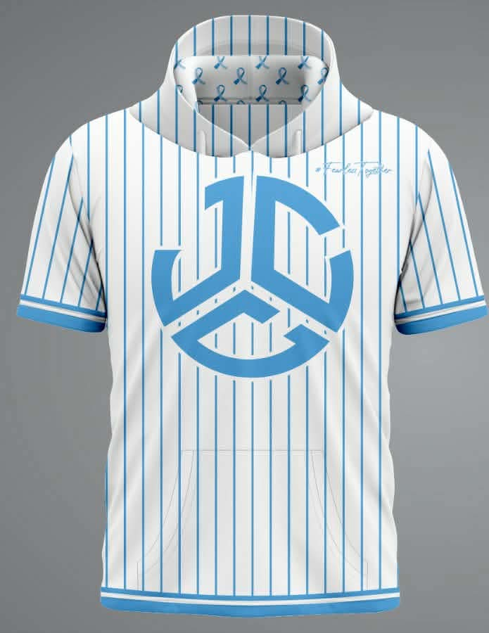 JCC Pinstripe Short Sleeve Hoodie (Various Colors)