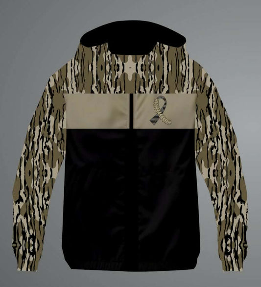 Cancer Crusher Windbreaker/Rain Jacket (Camo Tan)